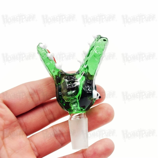 Gators Shape Glass Bowl For Bongs With 14mm Male Glass Bowls Oil Rigs Dab Tool glass oil burner pipe water bongs