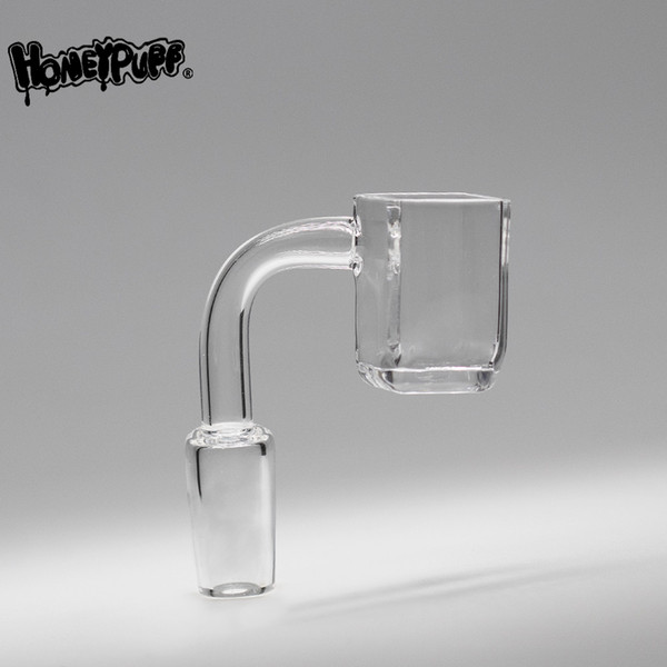 HORNEYPUFF Quartz Banger Solid Bottom 10mm 14mm 18mm 45 90 Quartz Bangers Nails With Square Bowl For Glass Water Bongs Dab Rigs