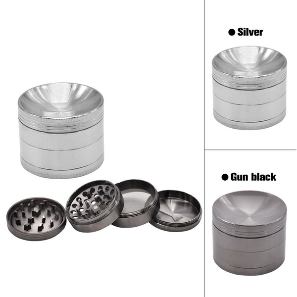 Premium Newest Concave Grinders 40/56/63mm Metal Smoking Herb Grinders 4 Layers Zinc Alloy Concave Surface Tobacco Herb Hand Muller