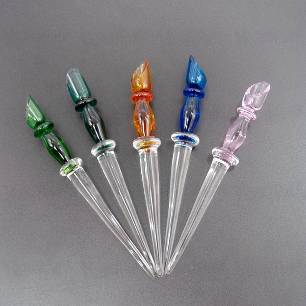 Glass Dabber Tool With Wax Collecting 125MM Glass Dab Tool For Quartz Banger One to Two Oil Rig Dab Tools Glass Bong Water Pipes Accessories