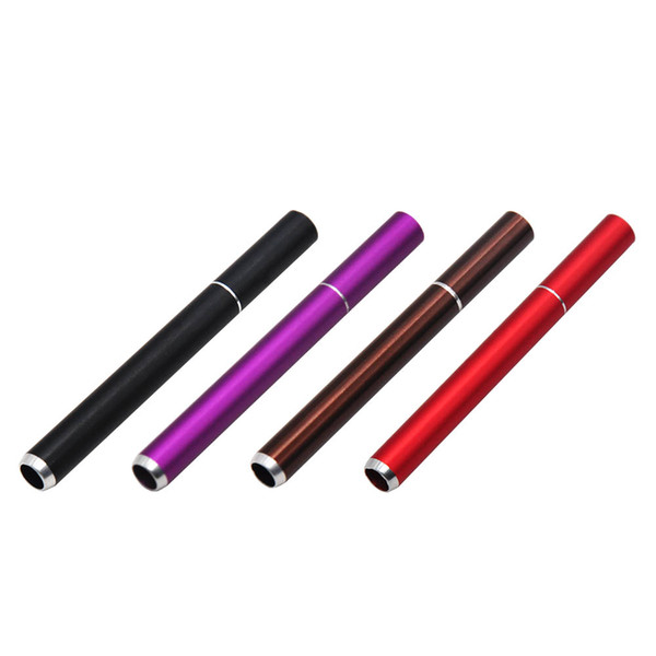 2018 New Metal Cigarette Holder Aluminum One Hitter Smoking Herb Pipe 78MM Metal Tobacco Cigarette Dugout Pipe Accessories Portable Dry