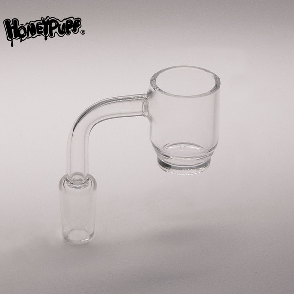 HORNEYPUFF Clear Solid Bottom Quartz Banger Enail Nail 10mm 14mm 18mm 45 90 Quartz Bangers Nails For Glass Water Bongs Dab Rigs