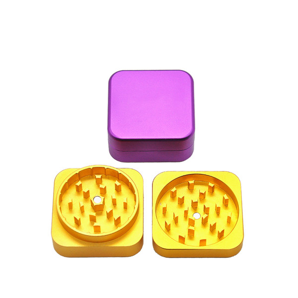 2 Layers Square Shape Herb Grinder Spice Tobacco Crusher Hand muller Crank Cigarettes Accessories