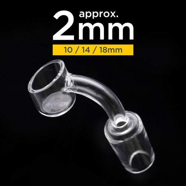 2mm Thick Quartz Banger 10/14/18mm 90/45degree male female clear joint quartz nail for water pipe 100% real quartz free shipping