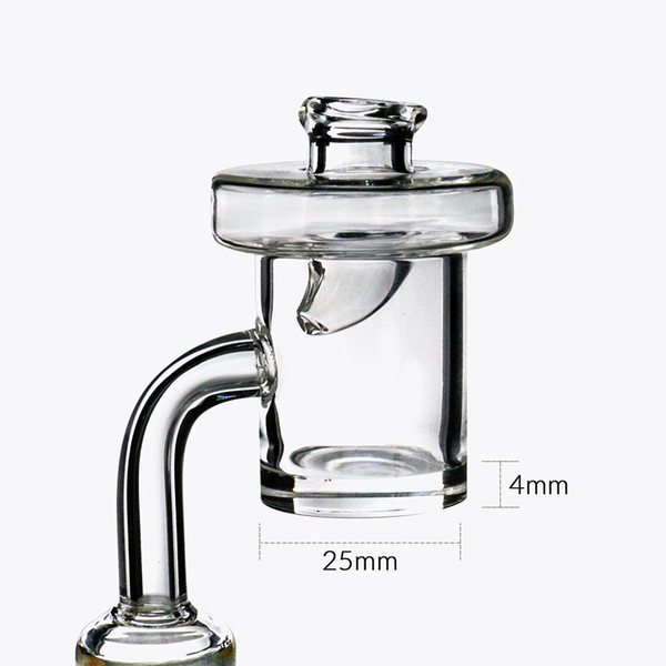 New Quartz Banger + carb cap 4mm bottom quave flat top banger Female Male 45 90 Degree honey bucket Domeless Nail 10mm 14mm 18mm