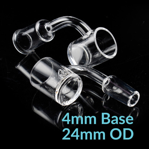 New XL Flat Top Quartz Banger 4mm base 24mm OD Domeless thermal Banger Honey Bucket Quartz nail