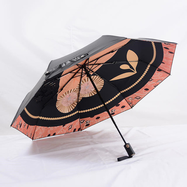 Owl C pattern Umbrella For Classic Women Automatic open and closed Luxury Vintage logo Umbrella for Rain or sunshie with gift Box