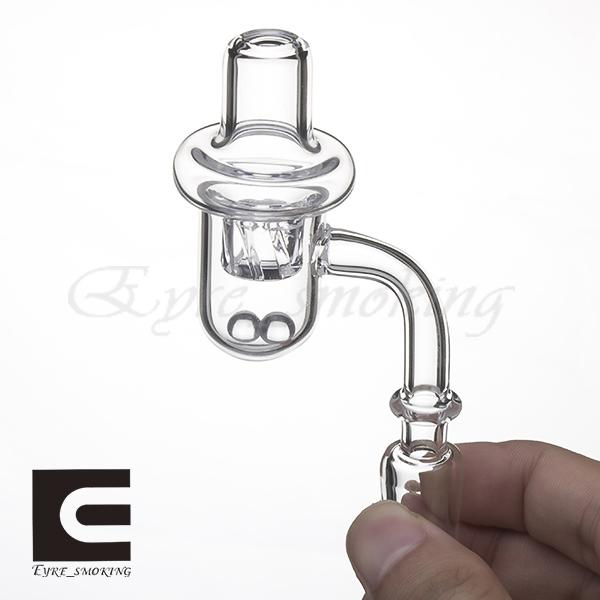 Flat Top Quartz Banger 2mm round Bottom +2pcs Quartz Beads +1pc Quartz Carb Cap for glass bong dab rig