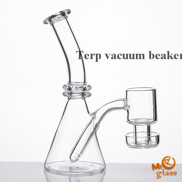 Terp Quartz Beaker with Terp Vacuum Banger Nails Mini Quartz Bong Water Pipe Dab Rig for Retail