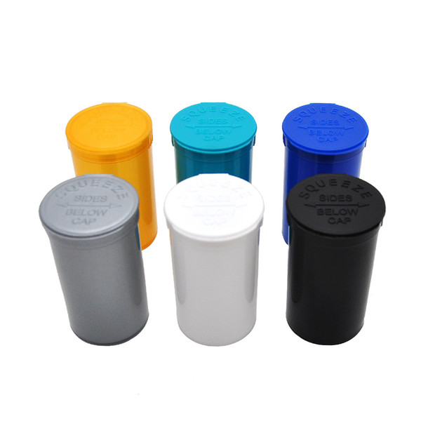 New 19 Dram Empty Squeeze Pop Top Bottle Dry Herb Box Pill Box Case Herb Containers Airtight Storage Case Smoking Tobacco Pipes Stash Jar