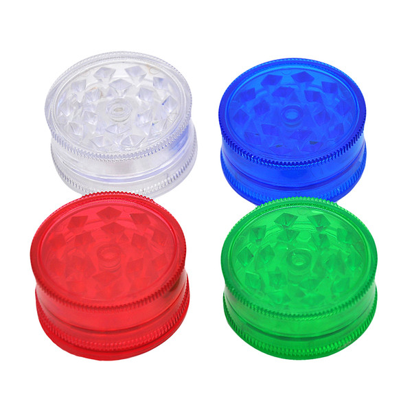 Dia.42MM 3 Layer Plastic Tobacco Grinder Herb Grinder Tobacco Spice Crusher Hand Muller Metal Grinder Crank.Color Random