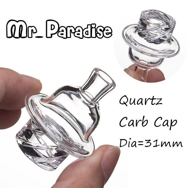 Quartz carb cap spin beveled edge cyclone riptide spining carb cap dia 31mm perfect fit for 25mm banger glass bong