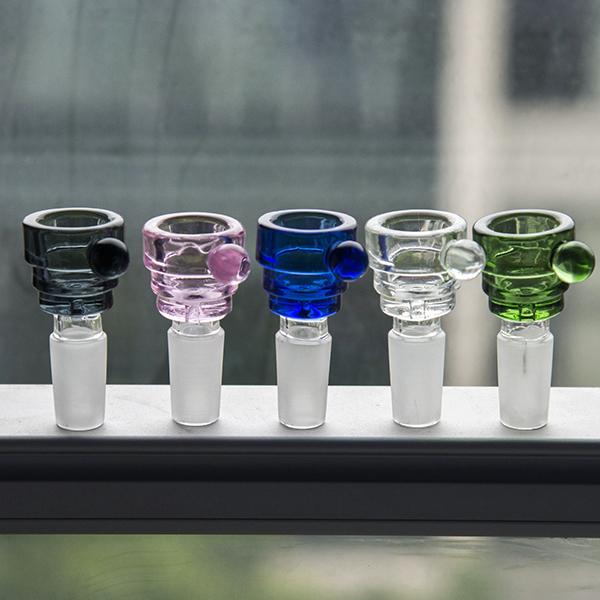 New Style Glass Bowl 14mm and 18mm Male Joint Glass Herb Holder For Glass Water Pipes Oil rigs 777