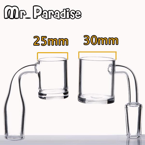 5mm thick bottom flat top quartz banger nail 2 sizes dia 25/30mm domeless for Glass Bong DHL