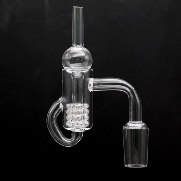 Wholesale Diamond Knot Loop Quartz Banger 10mm 14mm 18mm Male Female 45 90 Quartz Loop Banger Nails For Glass Bongs Dab Rigs