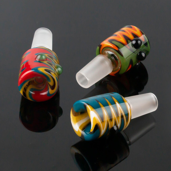 Funny 14mm 18mm Glass Bowls For Bongs Male Joint Colorful Smoking Glass Bong Bowl Piece For Glass Bongs Oil Rigs Water Pipes