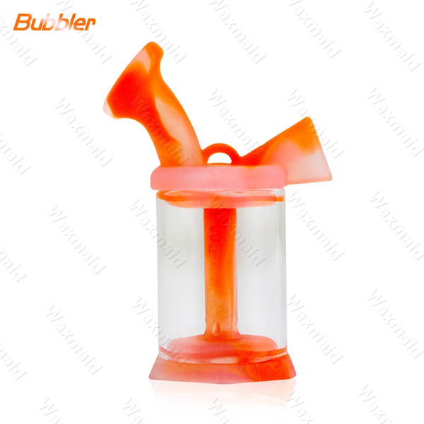 Bong Glass Bong Waxmaid Silicone Bubbler Smoking Oil Rig 6 Colors Inner Perc Heady Water Bong Free Shipping