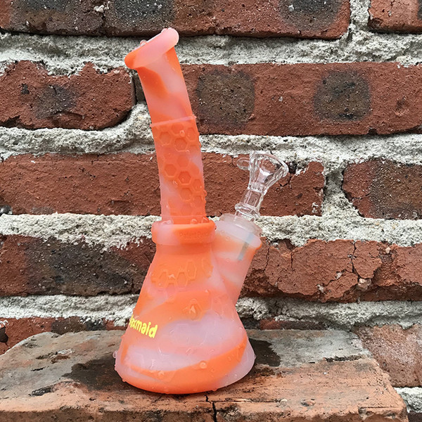 Bong Glass Beaker Bong Waxmaid New Original 6.6 inches Hookah Bongs With 14mm Joint Adapter and Bowl Free Shipping