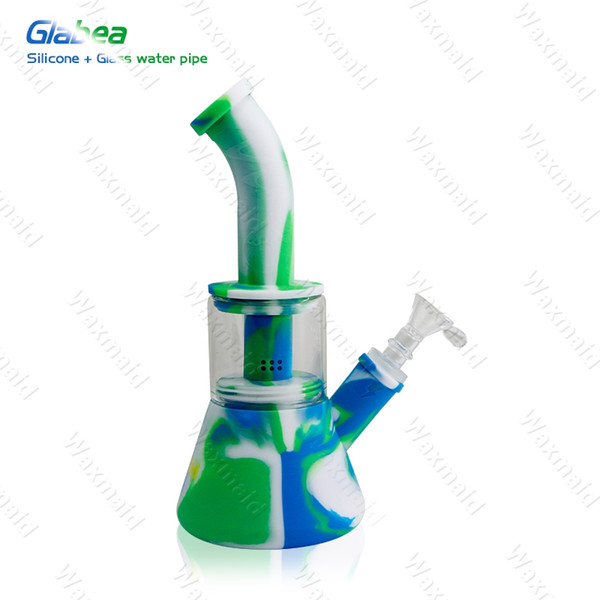 Bong FDA Silicone Water Pipes With 14mm Male joint Bongs 6 colors for choose For Dry Herb Waxmaid Original DHL Free Shipping