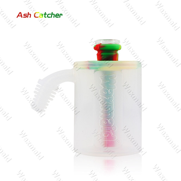 Silicone Ash Catcher Glass Bong 6 colors Fit for 14 to 18 mm Slide Waxmaid Factory Wholesale DHL Free Shipping