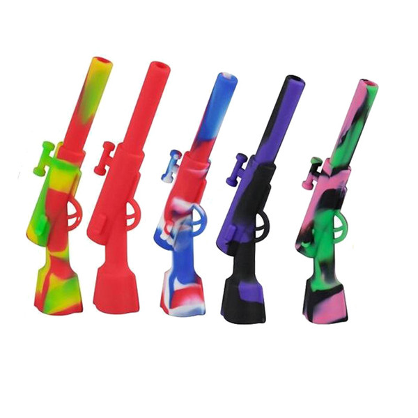 Small Rifle Tobacco Pipes Travel Silicone Smoking Pipe Cigarette Tubes Herb Accessories Smoking Small Gun Sneak A Toke