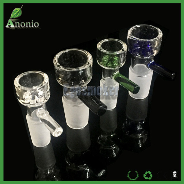 Wholesale Slide Glass Bowls 10mm 14.4mm 18.8mm For Glass Water Pipes and Bongs With Snowflake Filter Bowls And Handle Smoking Accessories