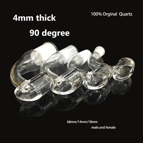 Wholesale 100% Quartz Club Banger Nail male/female 10mm 14.4mm 18.8mm OD 22mm 90degree Nails Quartz E banger Nail Domeless Smoking