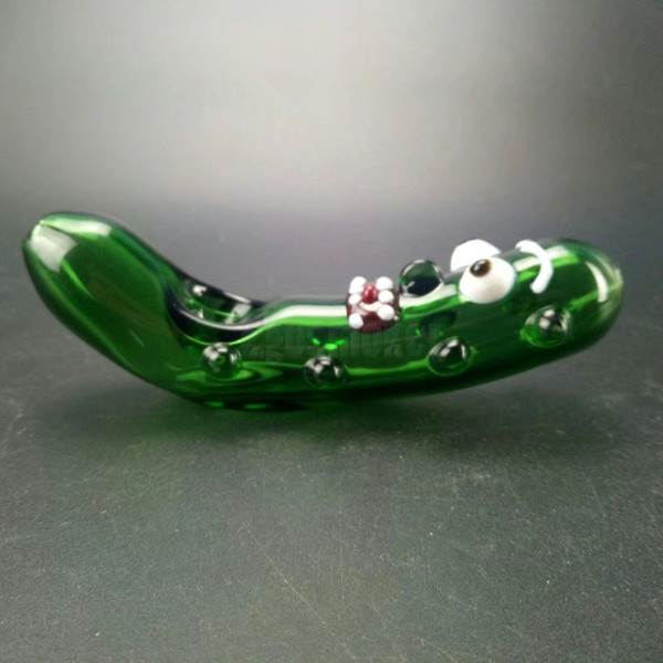 New Pickle Smoking Pipe Glass Spoon Pipe Cucumber Heady tobacco Pipes Mini Hand Pipe For Wax Dry Herb DHL Free Shipping