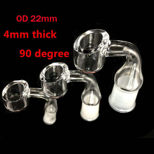 Grinding Mouth 4mm Thick Wall Domeless Quartz Banger Nail Malle/Female 90 Degree 10mm 14mm 18mm OD 22mm 100% real Quartz Banger Nail