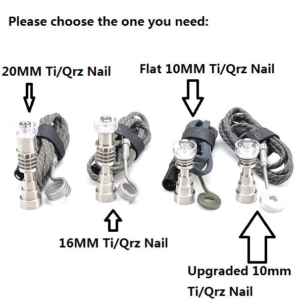 Heating coil wiring with 6 in 1 Ti E nail Dnail Titanium/Quartz Hybrid E Nail for 10mm 16mm or 20mm E nails Coil for rigs Hookahs