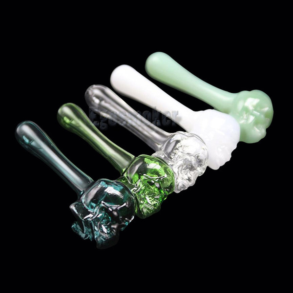 Pyrex Oil Burner Pipes Spoon Skull Glass Pipes Hand Pipe Glass Smoking Pipes Tobacco Dry Herb For Silicone Bong Glass Bubbler