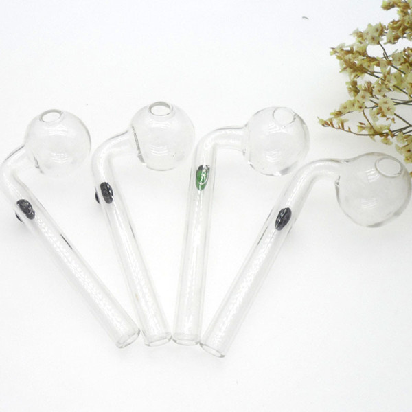 10cm Curved Glass Oil burners Glass Bong Water Pipes with different colored glass balancer for smoking