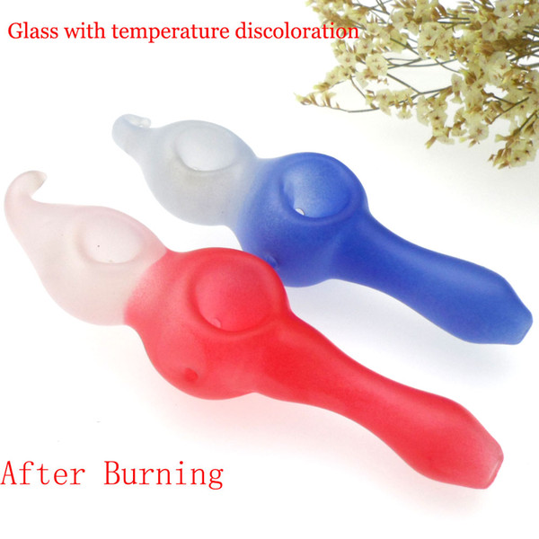 New Arrival Discolorati Double Bowl Glass Tobacco Pipe Color Pyrex Glass Oil Burner Pipes With One Hole Dab Rig Hand Pipes For Smoking