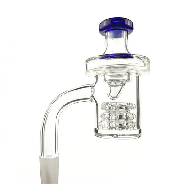 90/45 Flat Top Quartz Banger Nail 4mm Bottom Dia 25mm with Removable diamond knot insert with carb cap