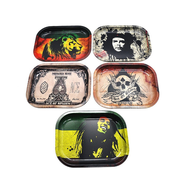 Metal Tobacco Rolling Tray 17cm*13cm*1.8cm Hand roller Rolling Trays Case Machine Tool Smoking Accessories