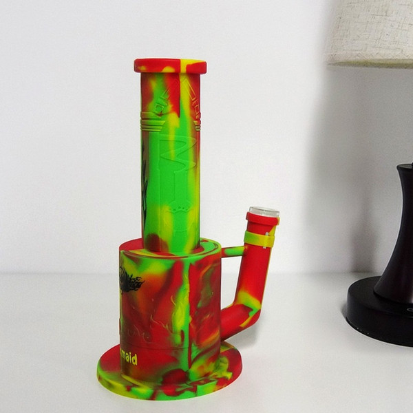 Glass Bong Silicone Bongs New 9.8 inches Cheap Dab Rig For Wax With 14mm Female Adapter Factory Outlet DHL Free Shipping