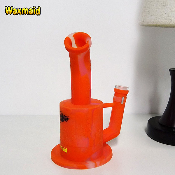 Glass Bong Platinum Cured Silicone Water Pipe Waxmaid New Original Bongs For Wax Come With Adapter Factory Outlet DHL Free Shipping