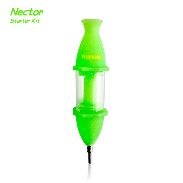 Oil Rigs Silicone Nectar Collector with Titanium Nail Waxmaid Multi Colors Silicone+Glass Oil Rigs Factory Direct Price DHL Free Shipping