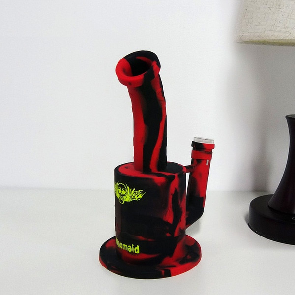 Bong Silicone Dab Rigs Waxmaid 11 colors ash catcher With 14mm Female joint Adapter Factory Outlet DHL Free Shipping