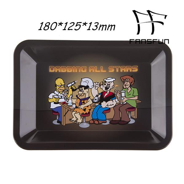 Metal Tobacco Rolling Tray 180*125*13mm Small Size Handroller Rolling Case Tobacco Storage Tray Smoking Tool Grinders Oil Rig Dabber