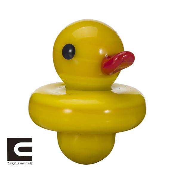 Glass Carb Cap cute yellow duck for glass bongs water pipes, dab oil rigs, 4MM Quartz banger Nails