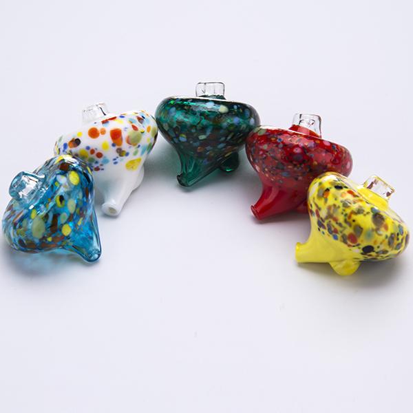 Colorful glass carb cap 35mm OD with hole for Quartz Banger Nail Glass Water Pipes Dabber Glass Bongs Dab Oil Rigs