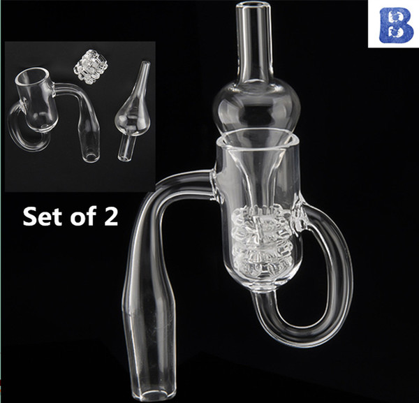 Set Quartz Diamond Loop Banger Nail Oil Knot Recycler Carb Cap Dabber Insert Bowl 10mm 14mm 19mm Male Female for Water Pipes