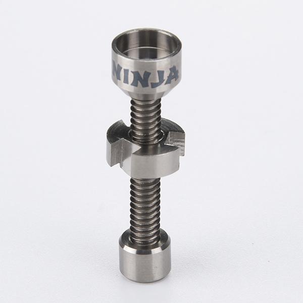 DAB NINJA Titanium Nail Titanium Tip with DAB NINJA logo Titanium GR2 Nails Dabber Carb Cap for Glass bong water pipe glass pipes