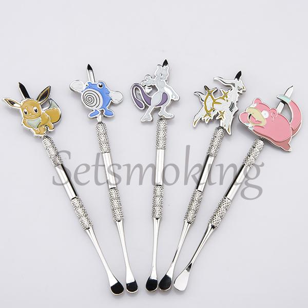 Cartoon image Metal Dabbers wax dab tool with silicon tip titanium dabbing tools dab rigs for grinder