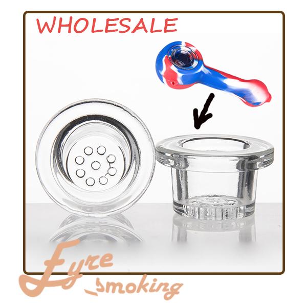 Wholesale Glass bowl ONLY FITS Silicon hand pipe 28.2mm diameter Glass accessories for silicon hand pipe