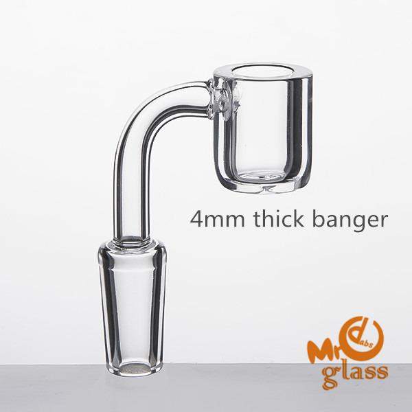 DHL 4mm Thick Flat top Quartz Banger Domeless Quartz Nail 10mm 14mm 18mm male female for Glass bongs