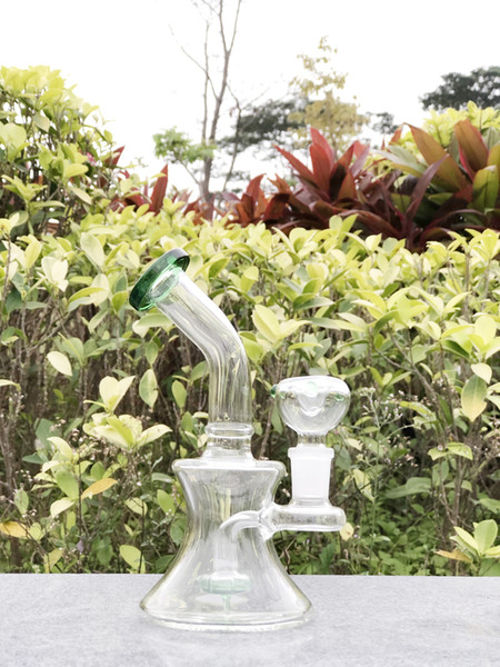 Newest 7 Inch Mini Oil Dab Rigs Inline Perc 5mm Thick Glass Bong ,glass oil pipes for smoking manufacturer direct sale,