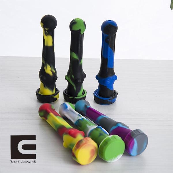 Wholesale food grade silicon 14mm joint simple design silicon nectar collector with stainless steel/titanium tip dab rig