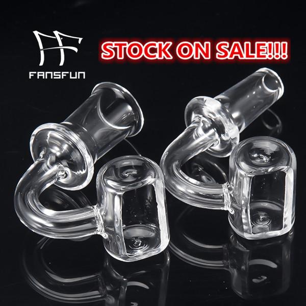 Small Size Trough Quartz Banger Quartz Dozer Nail Polished Clear Joint 2mm thickness Carb cap Glass Bongs Dab Rigs